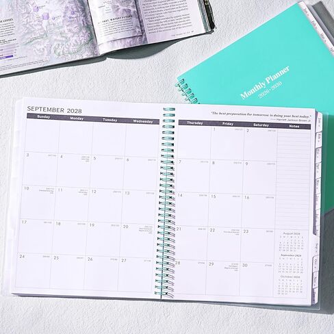 2024-2029 Monthly Planner/Calendar - Jul 2024 - Jun 2029, 5 Year Monthly Planner with Tabs & Celebrity Quotes, 9" x 11", Famous Quotes, Two-Side Pocket, Suitable for Long-Term Planning, Black in Kuwait