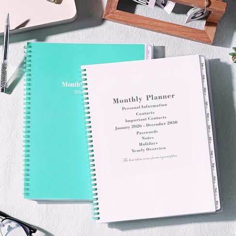 2024-2029 Monthly Planner/Calendar - Jul 2024 - Jun 2029, 5 Year Monthly Planner with Tabs & Celebrity Quotes, 9" x 11", Famous Quotes, Two-Side Pocket, Suitable for Long-Term Planning, Black in Kuwait