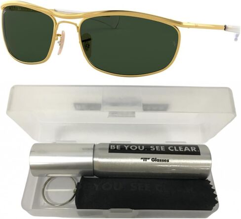 مجموعة النظارات الشمسية Ray-Ban RB3119M: RB 3119M OLYMPIAN I DELUXE 001/31 Arista ومجموعة تنظيف النظارات in Saudi Arabia