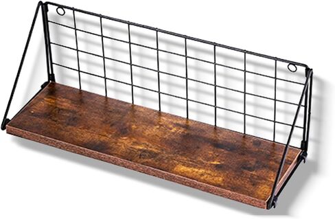 Floating Shelves Set of 3 (7.8/11.8/15.8 Inch) - No Drill Multi-Mount Wall Shelves for Bathroom, Kitchen, Living Room- Rustic Brown Solid Wood Storage Shelves-l Space-Saving Farmhouse Decor in Saudi Arabia