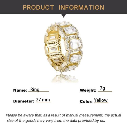 14K Gold Rectangular Emerald Cut Ring, Mossanite Hip-Hop Style Men's Ring, A Symbol of Power and Prestige,Dad Gift in Kuwait