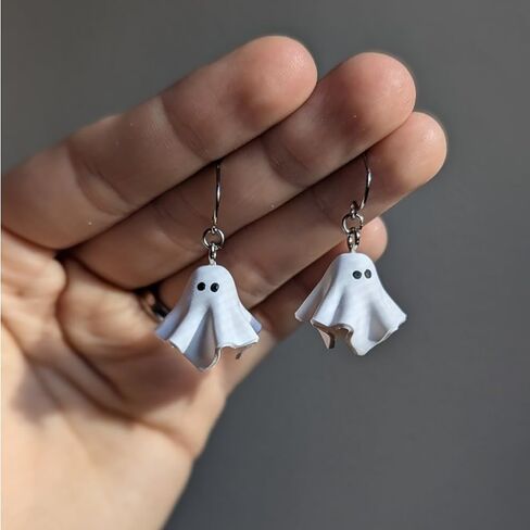 White Ghost Drop Earrings for Women Halloween Jewelry in Saudi Arabia
