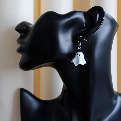 White Ghost Drop Earrings for Women Halloween Jewelry in Saudi Arabia