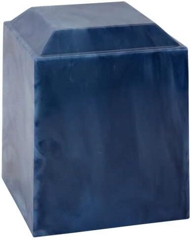 Magna Blue Cultured Marble Urn - Adult Size - Cremation Urns for Human Ashes - Ground Burial, Home Memorial and Funeral in Kuwait
