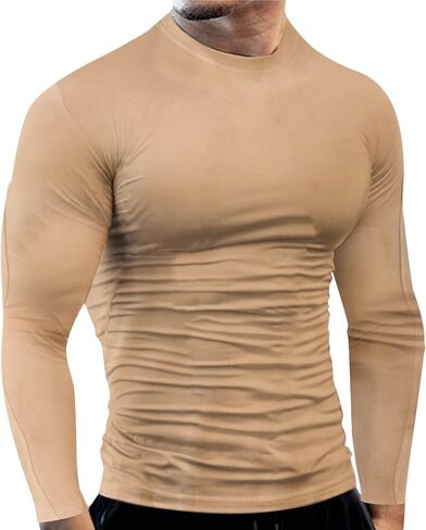 Men's Cool Dry Compression Shirts Long Sleeve Sports Baselayer T-Shirts Tops Gym Athletic Workout Bodybuilding Shirt in Saudi Arabia