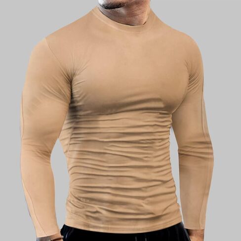 Men's Cool Dry Compression Shirts Long Sleeve Sports Baselayer T-Shirts Tops Gym Athletic Workout Bodybuilding Shirt in Saudi Arabia