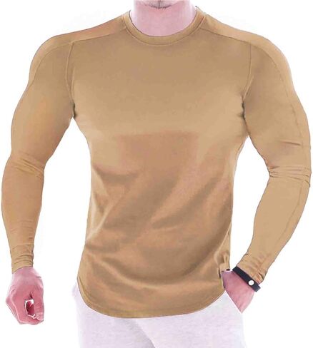 Men's Cool Dry Compression Shirts Long Sleeve Sports Baselayer T-Shirts Tops Gym Athletic Workout Bodybuilding Shirt in Saudi Arabia