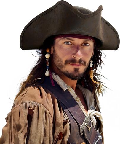 MCJC Pirate Hat ، Pirates of the Caribbean Parchandise ، لإكسسوارات الأزياء الاستعمارية للبالغين. in Saudi Arabia