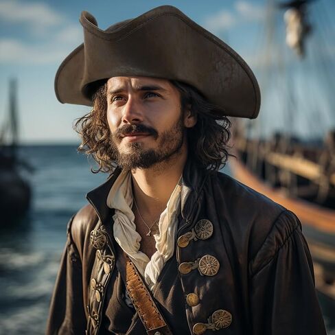 MCJC Pirate Hat ، Pirates of the Caribbean Parchandise ، لإكسسوارات الأزياء الاستعمارية للبالغين. in Saudi Arabia