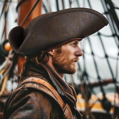MCJC Pirate Hat ، Pirates of the Caribbean Parchandise ، لإكسسوارات الأزياء الاستعمارية للبالغين. in Saudi Arabia