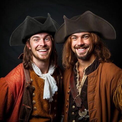 MCJC Pirate Hat ، Pirates of the Caribbean Parchandise ، لإكسسوارات الأزياء الاستعمارية للبالغين. in Saudi Arabia