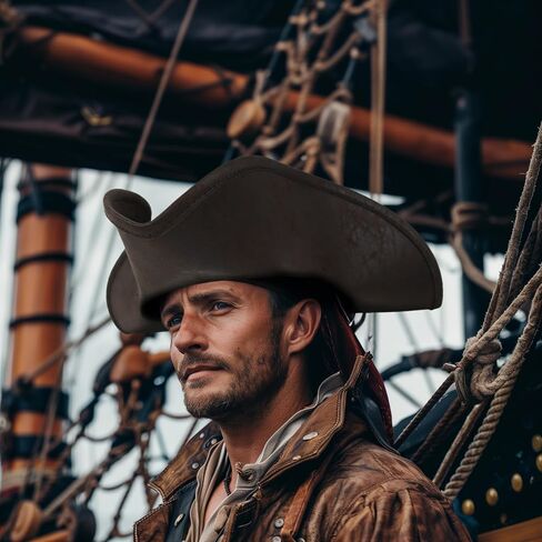 MCJC Pirate Hat ، Pirates of the Caribbean Parchandise ، لإكسسوارات الأزياء الاستعمارية للبالغين. in Saudi Arabia