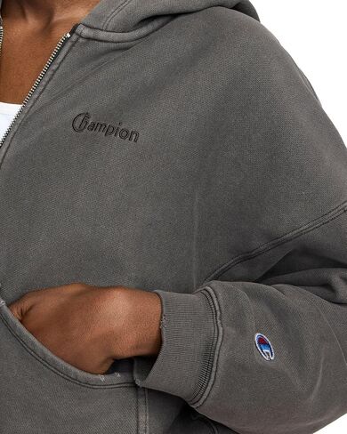 Champion womens Zip-up Hoodie, Vintage Wash, Running Women C Logo in Saudi Arabia