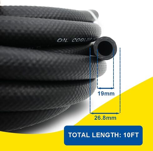 3/8" Transmission Oil Cooler Hose - SAE J1532 Power Steering Hose 10FT, Ideal for Fuel, Hydraulic, and Power Steering Applications, Excellent Heat and Oil Resistance 300PSI High Pressure in Saudi Arabia