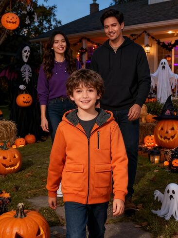 هوديي فريك للأولاد فريك سترة zip up شيربا المبطن في سن المراهقة وبلوزات مع جيب الجيب in Kuwait