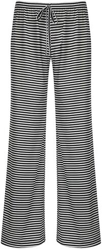 Women's Lounge Striped Wide Leg Pants, Low Rise Baggy Pajama Pants in Saudi Arabia