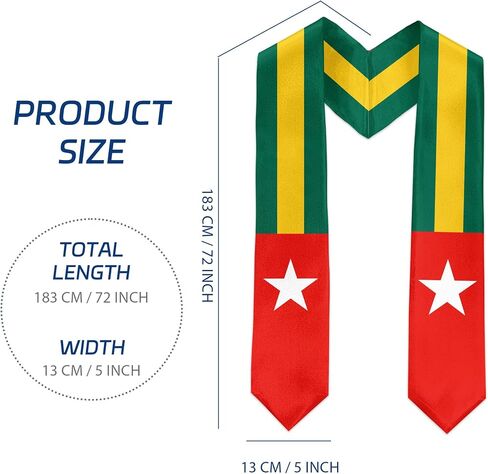 Cambodian Flag International Graduate Satin Stole Scarf with National Flag Design, 72" Graduation Sash in Saudi Arabia