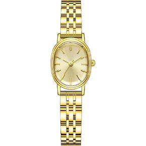 Women Small Gold Watch Watches for Oval Dial Luxur Stainless Steel Band Wrist Waterproof Quartz Watch in Saudi Arabia