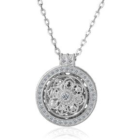 Sterling Silver Moon Necklace for Women - Rotating Circle Pendant Y Necklace, Fine Silver Necklace with Pendant, Gift for Her in Saudi Arabia
