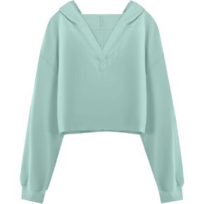 ريميدو للنساء غير الرسمي الطويل الأكمام المحصول العلوي هوديز قميص من النوع الثقيل مع السحب in Kuwait