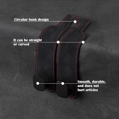 2Pcs Car Headrest Hooks - Backseat Organizer with Bag/Purse Holder, Cup & Phone Hangers, Vehicle Storage Accessories for Women (black) in Saudi Arabia