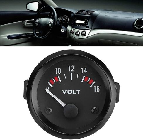 Aramox Voltage Gauge, Car Universal 12V Voltmeter 52mm/2in Voltage Meter Gauge 8-16V BX100007 in Saudi Arabia