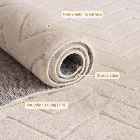 Area Rug 4X6,Washable Area Rugs with Non-Slip TPR Backing Design,Fluffy Soft Feeling,Durable Braided Foldable Area Rug for Bedroom Living Room Home Office,Grey in Saudi Arabia