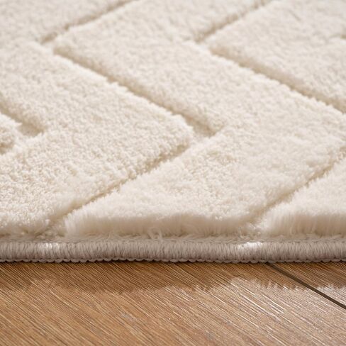 Area Rug 4X6,Washable Area Rugs with Non-Slip TPR Backing Design,Fluffy Soft Feeling,Durable Braided Foldable Area Rug for Bedroom Living Room Home Office,Grey in Saudi Arabia