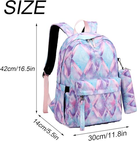 ZHIERNA Kids Backpack For Girls Teen,3Pcs Set Cute elementary school Bag, 15.6in Laptop Daypack Bookbags With USB Charging Port(Blue) in Kuwait