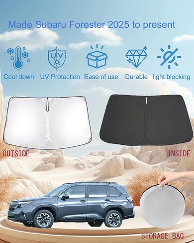 Precisely Designed for 2025 Subaru Forester Sunshade 99% UV Blocking Forester Accessories Windshield Sun Shade Custom Fit & OEM-Approved Design in Saudi Arabia