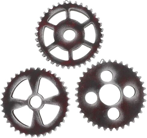 ديكور حائط Cabilock Retro Gear - ديكور عتيق 3 قطع لديكور المنزل وغرفة المعيشة والمقهى سهل التركيب، ألوان متنوعة 12 × 12 سم in Kuwait