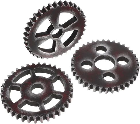 ديكور حائط Cabilock Retro Gear - ديكور عتيق 3 قطع لديكور المنزل وغرفة المعيشة والمقهى سهل التركيب، ألوان متنوعة 12 × 12 سم in Kuwait