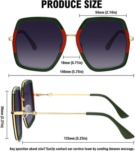 STORYCOAST Oversized Square Sunglasses Womens Retro Shades Luxury Big Sun Glasses UV400 Protection S8696 in Kuwait