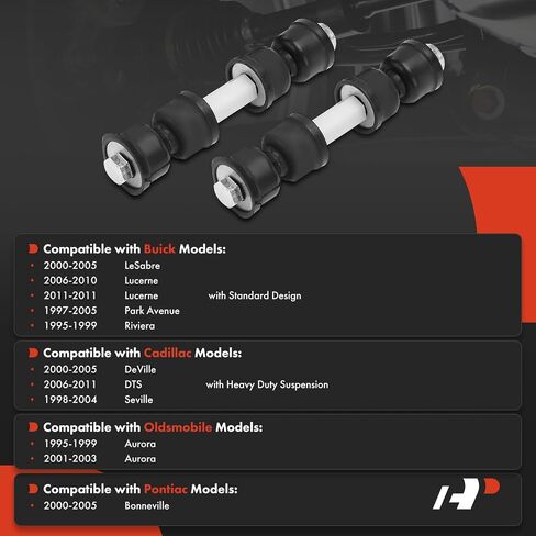 A-Premium 2 × وصلات شريط التثبيت الخلفية، متوافقة مع Buick Lucerne 2006-2011، LeSabre، Park Avenue، Riviera & Cadillac DTS، DeVille، Seville & Oldsmobile Aurora & Pontiac Bonneville in Saudi Arabia