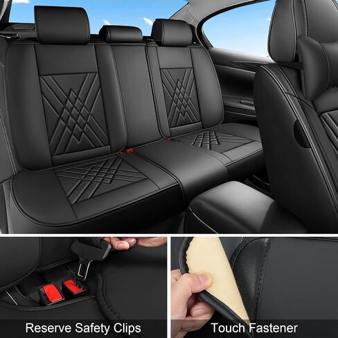 أغطية مقاعد مجموعة كاملة تناسب مخصص لسيارة Toyota Rav4 2019-2025، واقفة 5 مقاعد تغطية كاملة غطاء مقعد جلد مقاوم للماء للسيارة، وسادة مقعد السيارة غير قابلة للانزلاق (أسود وأحمر) in Kuwait