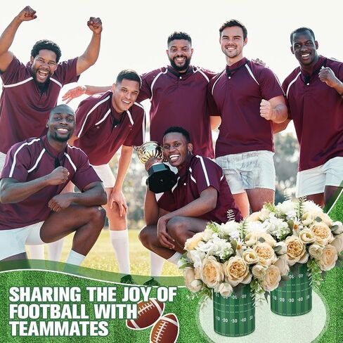 6 Set 5 Inch Baseball Table Centerpiece Sports Round Flower Box with Paper Removable Foam Vase for Artificial Flowers Baseball Utensil Holder Kitchen Home Party Decorations in Saudi Arabia