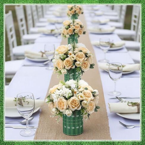 6 Set 5 Inch Baseball Table Centerpiece Sports Round Flower Box with Paper Removable Foam Vase for Artificial Flowers Baseball Utensil Holder Kitchen Home Party Decorations in Saudi Arabia
