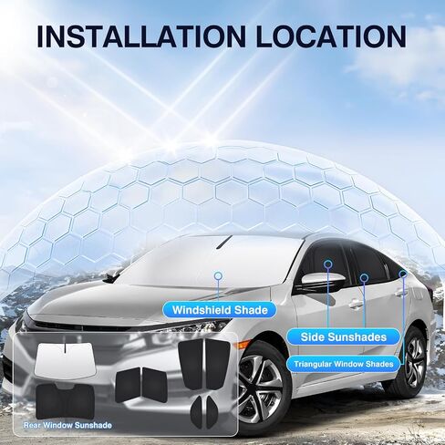 8 قطع RAV4 مظلة الشمس للزجاج الأمامي لسيارة Toyota RAV4 2019-2024 2025 كاملة أمامية وخلفية RAV4 مجموعة غطاء ظل النافذة الجانبية - قابلة للطي RAV4 واقي من الشمس كتل حماية من الأشعة فوق البنفسجية والحرارة تحافظ على برودة RAV4 باللون الأسود بالكامل in Saudi Arabia