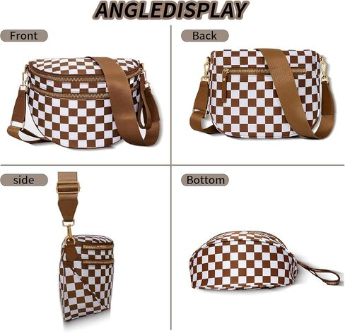 Bum Bags for Women Crossbody Checkered Crossbody Bag Large Nylon Crossbody Bags for Women Checkered Purse Fanny Pack Belt Bag in Saudi Arabia