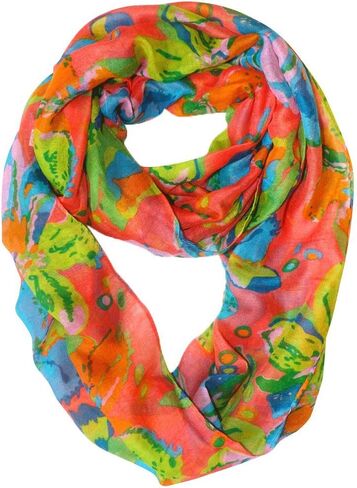 Peach Couture Paint The Town Red Cherry Blossom Floral Print Infinity loop Scarves in Saudi Arabia