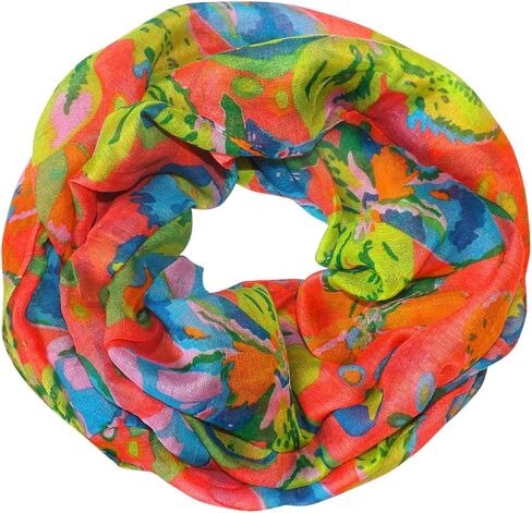 Peach Couture Paint The Town Red Cherry Blossom Floral Print Infinity loop Scarves in Saudi Arabia