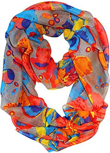 Peach Couture Paint The Town Red Cherry Blossom Floral Print Infinity loop Scarves in Saudi Arabia