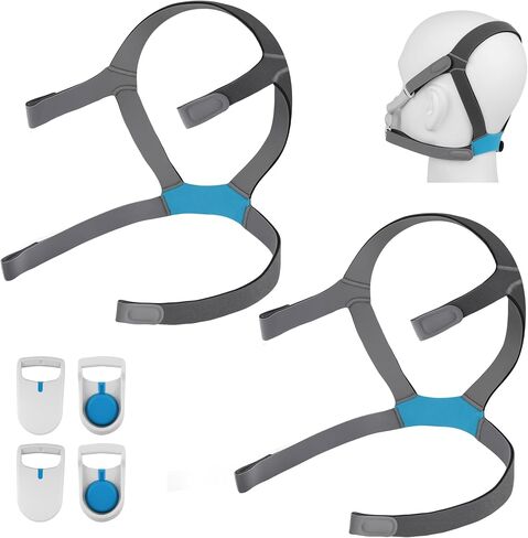 2 Pack Replacement F40 Headgear and 2 Pairs Magnetic Clips for AirFit F40 Headgear，Comfortable Adjustable Head Strap Replacement for Resmed F40 Full Face Mask-Standard/Medium Size in Kuwait