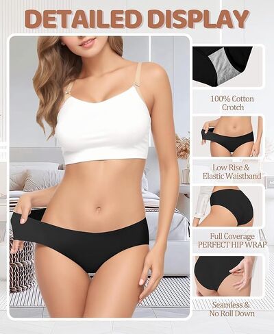Women's Seamless Underwear No Show Stretch Bikini Panties Silky Invisible Hipster in Saudi Arabia