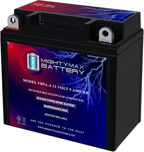 Mighty Max Battery YB9A-A 12V 9AH Battery Replacement for Honda ATC 125 M CB9A-A 1984 in Saudi Arabia