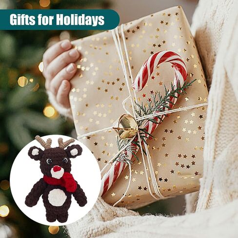 origach 3 مجموعات عيد الميلاد الكروشيه جنوم عدة للمبتدئين، DIY طقم الكروشيه للمبتدئين للبالغين، مجموعة الكروشيه كاملة مع فيديو تعليمي خطوة بخطوة لحلي حفلة عيد الميلاد in Saudi Arabia