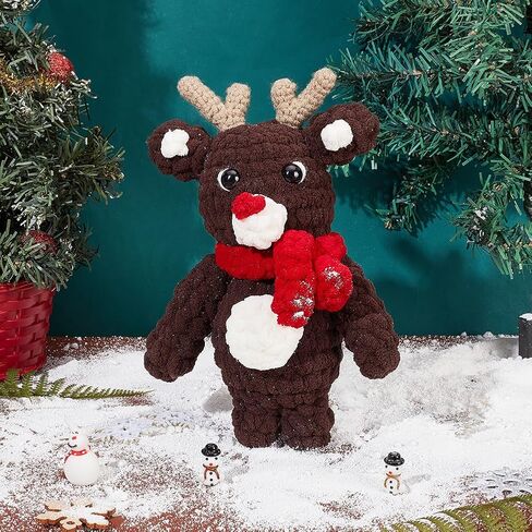 origach 3 مجموعات عيد الميلاد الكروشيه جنوم عدة للمبتدئين، DIY طقم الكروشيه للمبتدئين للبالغين، مجموعة الكروشيه كاملة مع فيديو تعليمي خطوة بخطوة لحلي حفلة عيد الميلاد in Saudi Arabia
