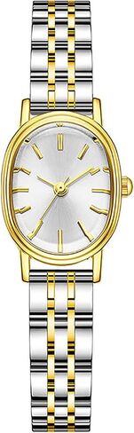 Women Small Gold Watch Watches for Oval Dial Luxur Stainless Steel Band Wrist Waterproof Quartz Watch in Kuwait