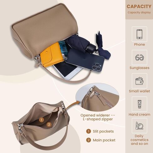 Genuine Leather Purses for Women, Real Leather Women's Shoulder bag Handbag Crossbody Bag Hoho bag with Adjustable Strap in Kuwait