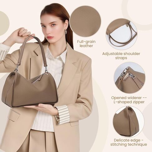 Genuine Leather Purses for Women, Real Leather Women's Shoulder bag Handbag Crossbody Bag Hoho bag with Adjustable Strap in Kuwait